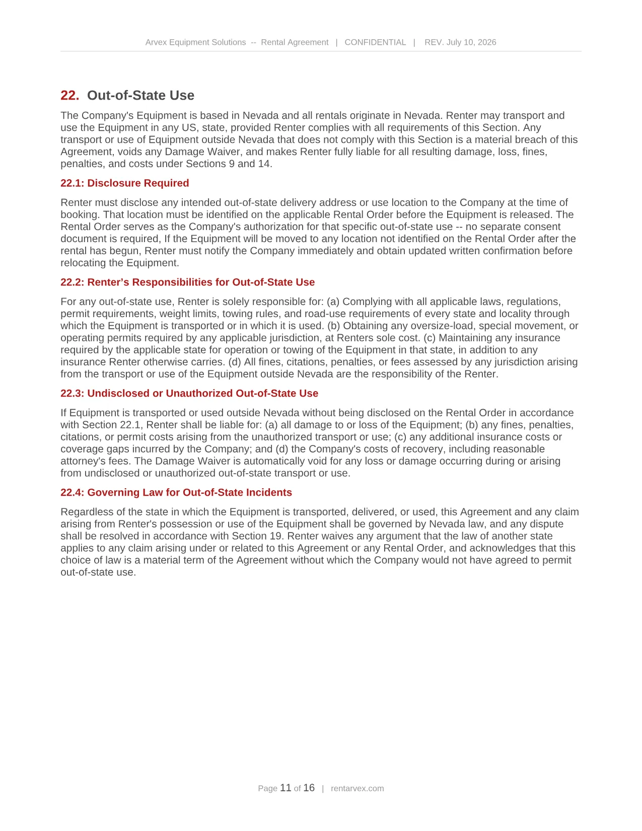 Rental agreement, page 11 of 16