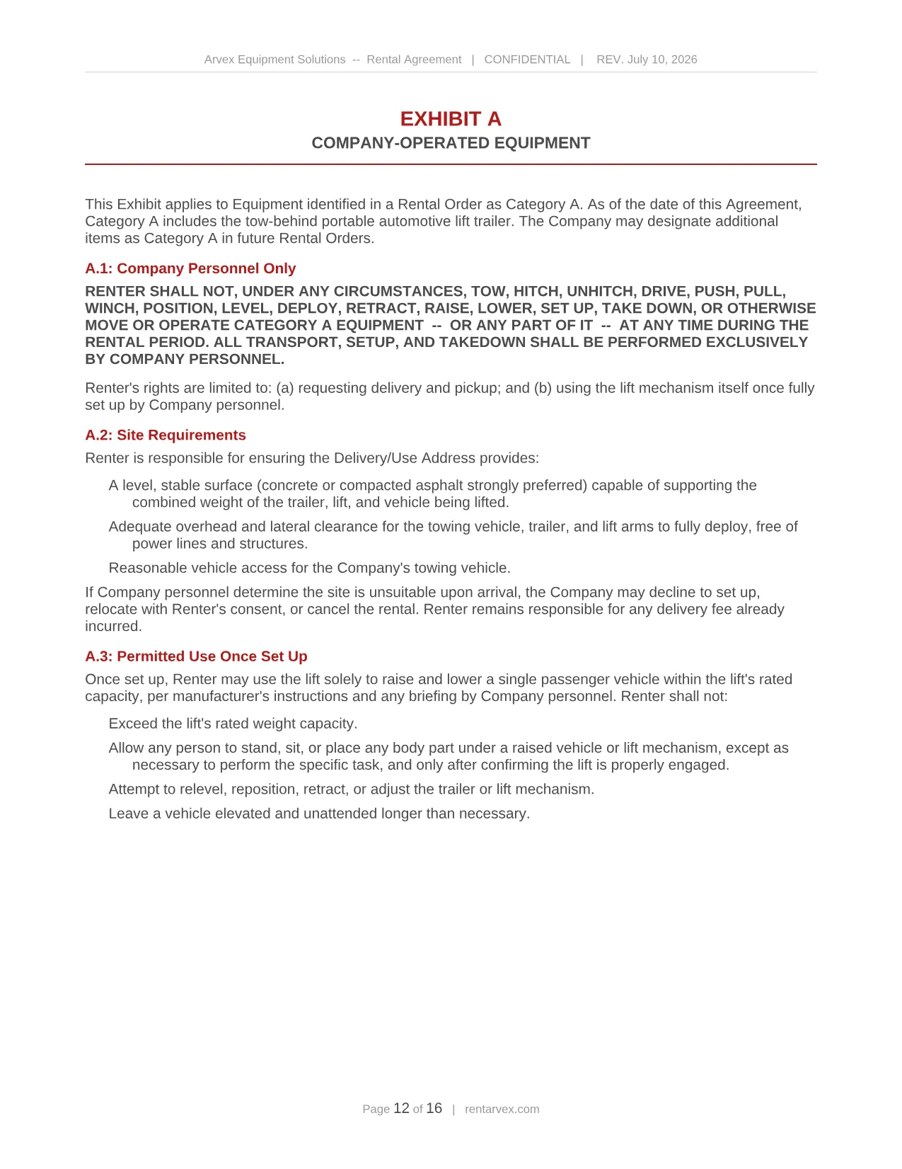 Rental agreement, page 12 of 16