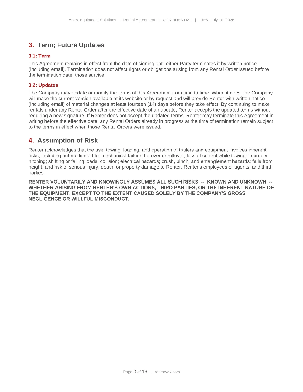 Rental agreement, page 3 of 16