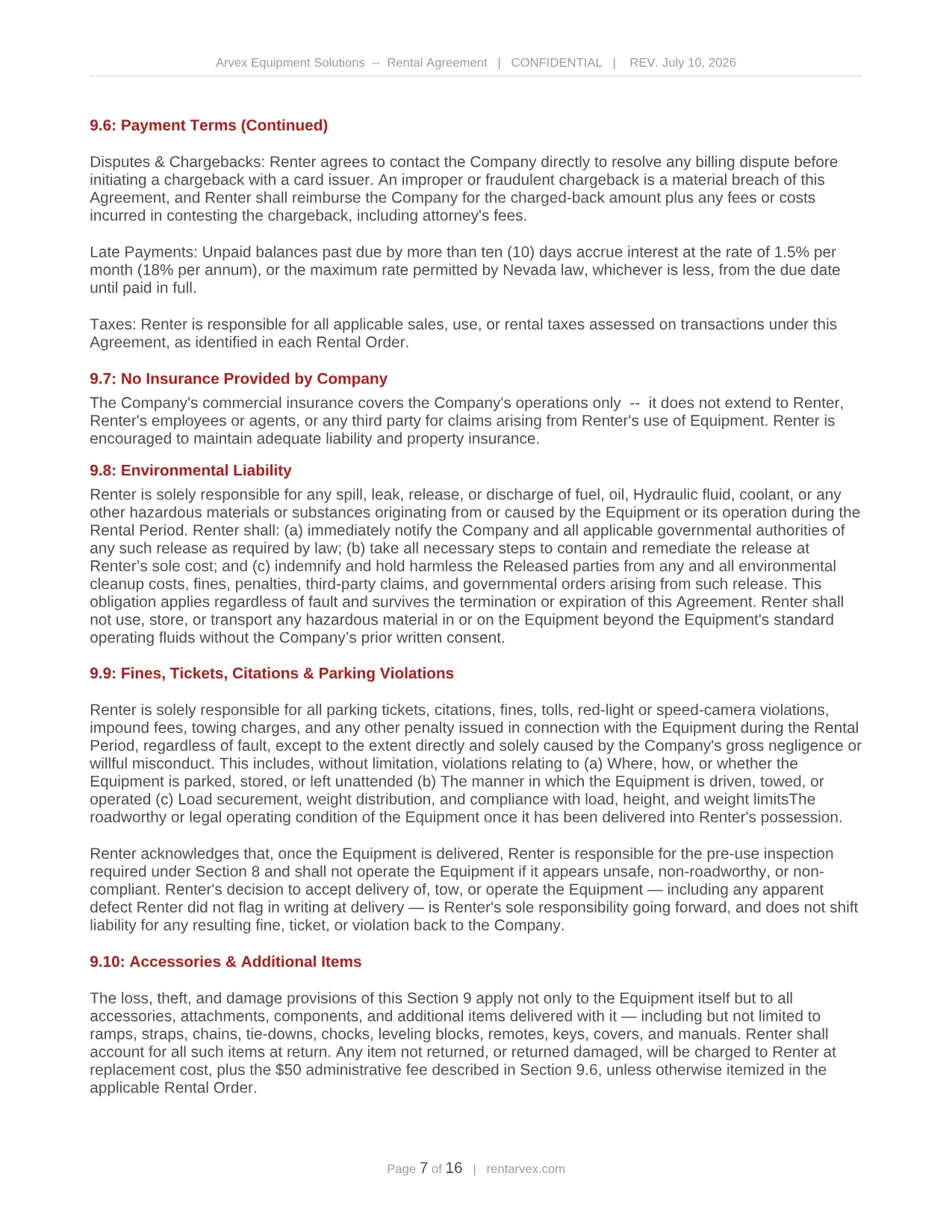 Rental agreement, page 7 of 16