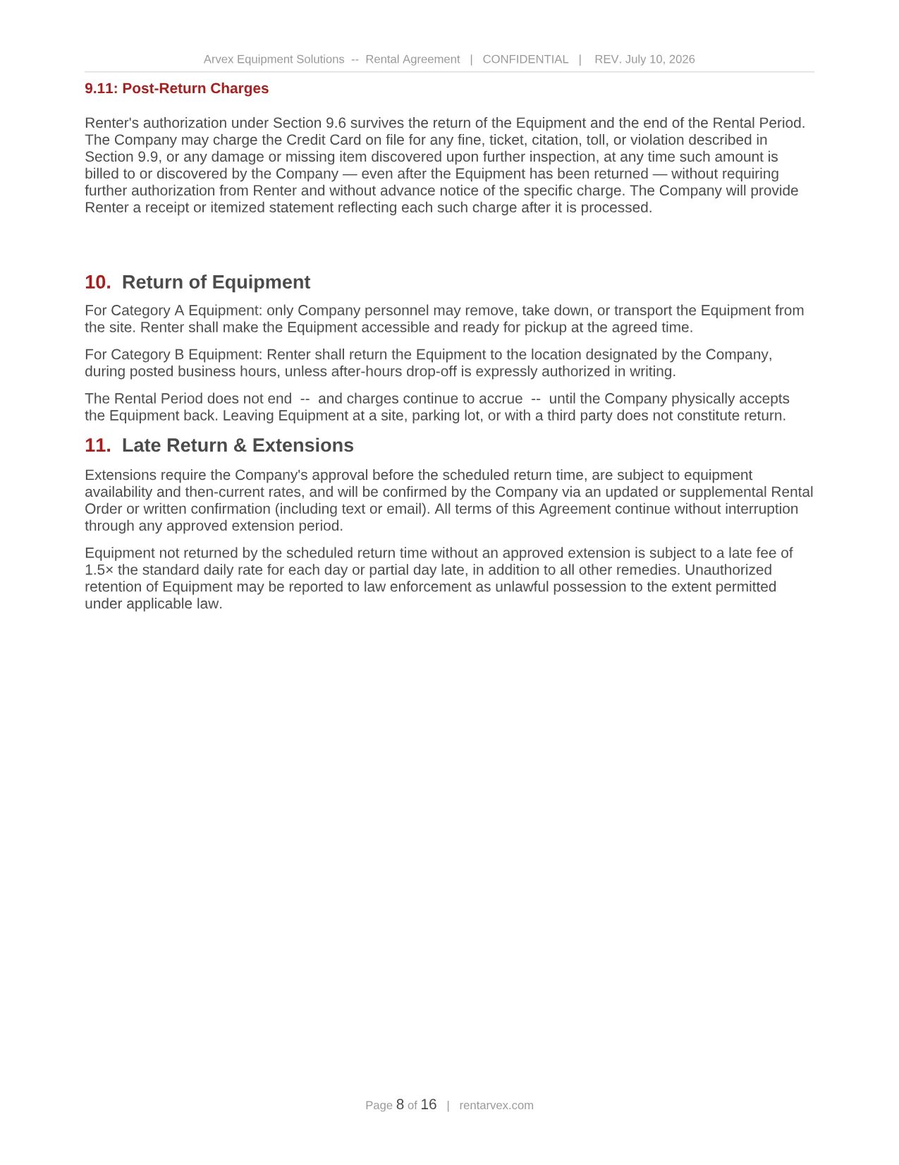 Rental agreement, page 8 of 16